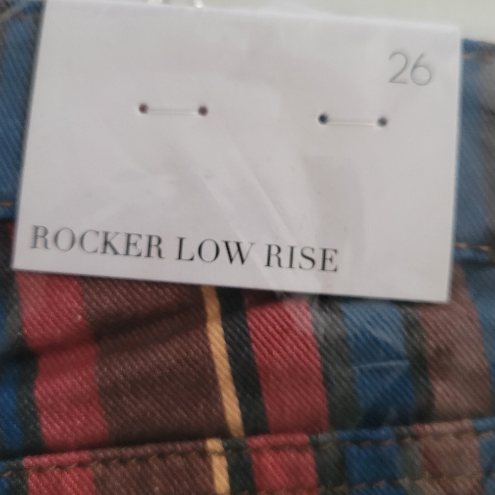 WeWoreWhat Rocker Low Rise Striped Cropped Jeans Punk - Picture 10 of 10
